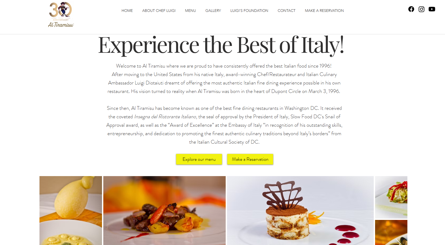 “Experience the Best of Italy!” — historia del restaurante
