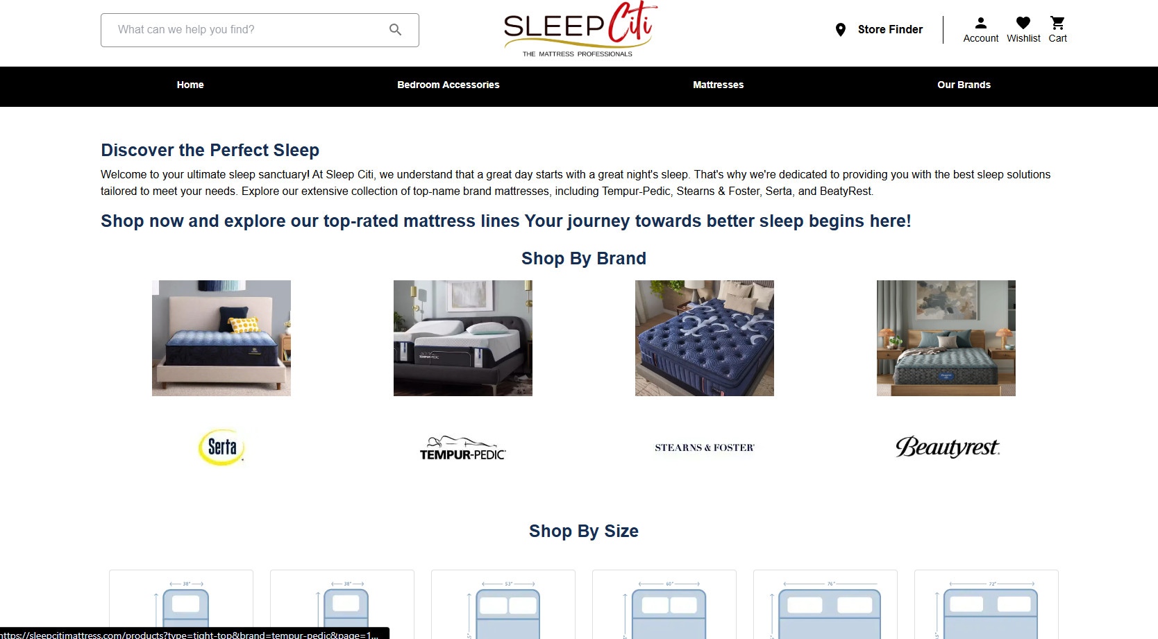 Home: Shop By Brand y Shop By Size